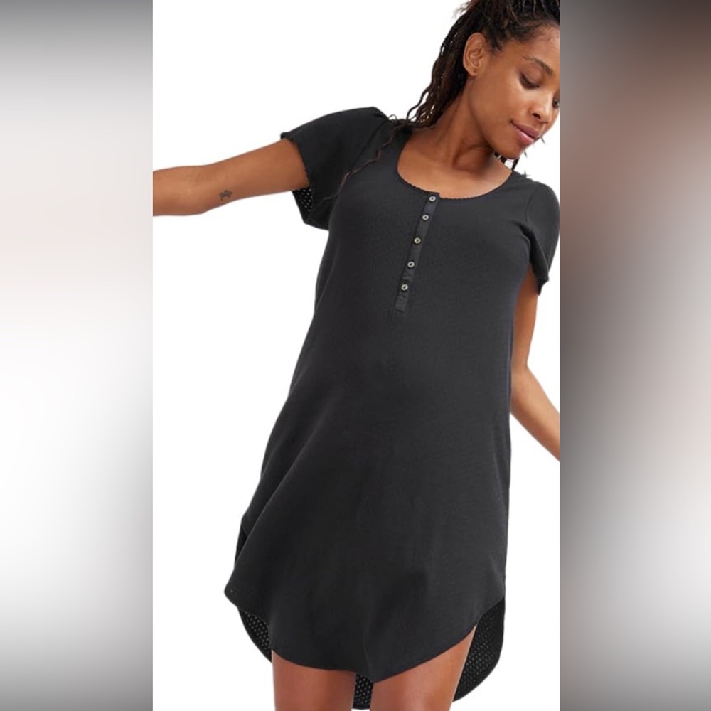 Hatch Collection Organic Pointelle Cotton Nursing Maternity Nightgown Size 1 S